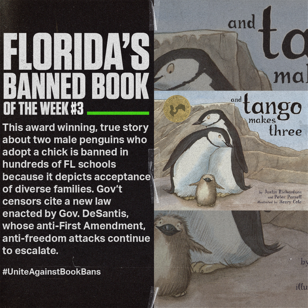 Banned Book of the Week "And Tango Makes Three" Progress Florida